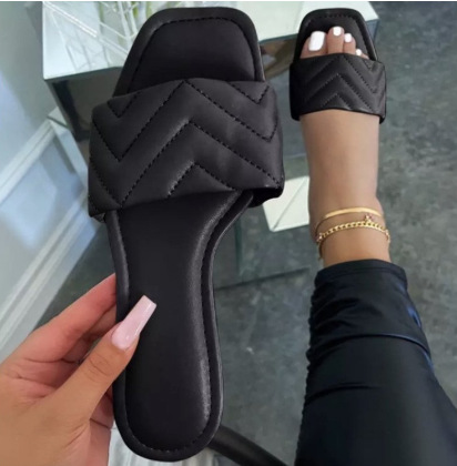 Womens Summer Sandals Flat Heel Fashion Fashion Black - Shop at LoveMi