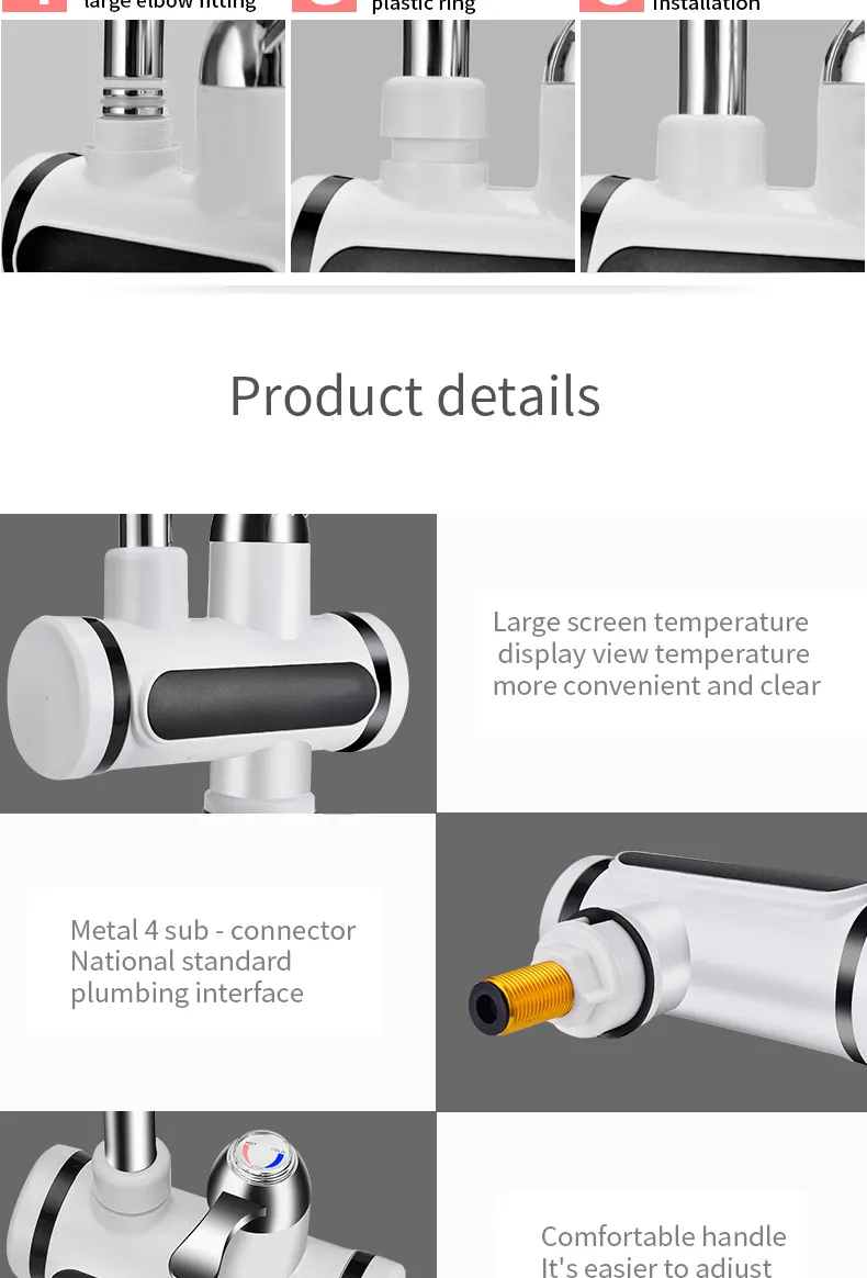 Kitchen Electric Water Tap Heater Temperature Display