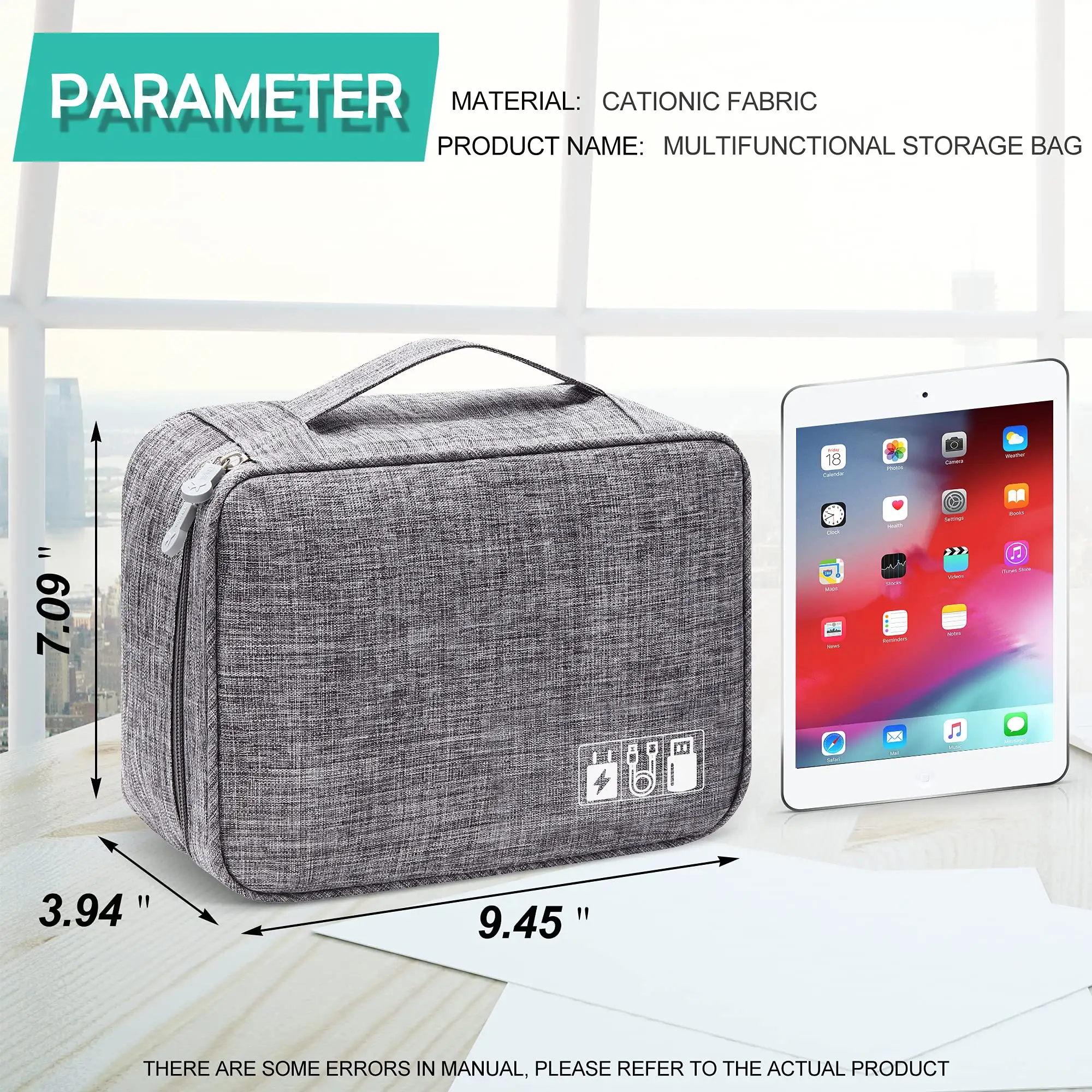 Electronics Organizer Travel Cable Bag Waterproof Portable