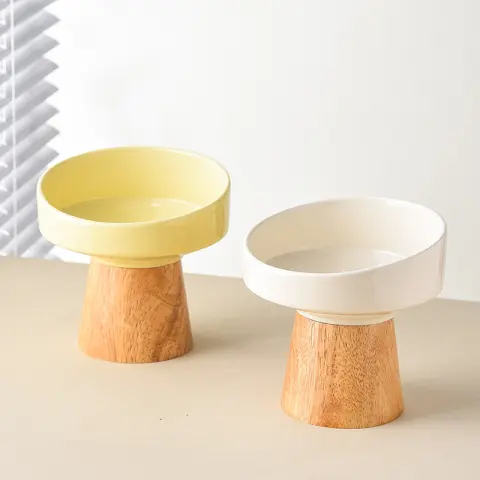 Cat Ceramic Bowl Puppy Dogs Food Water Dish Bowls