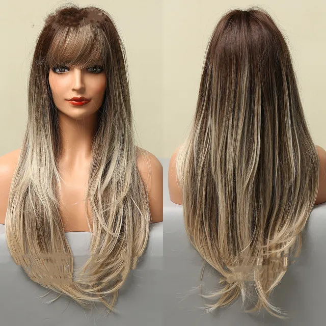 Wig Women's Slanted Fringe Gradient Color1 - Shop at LoveMi