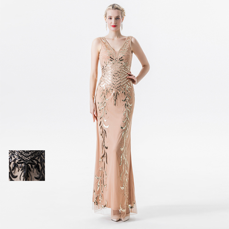 Sequin V-Neck Maxi Dress, picture 5 of 6