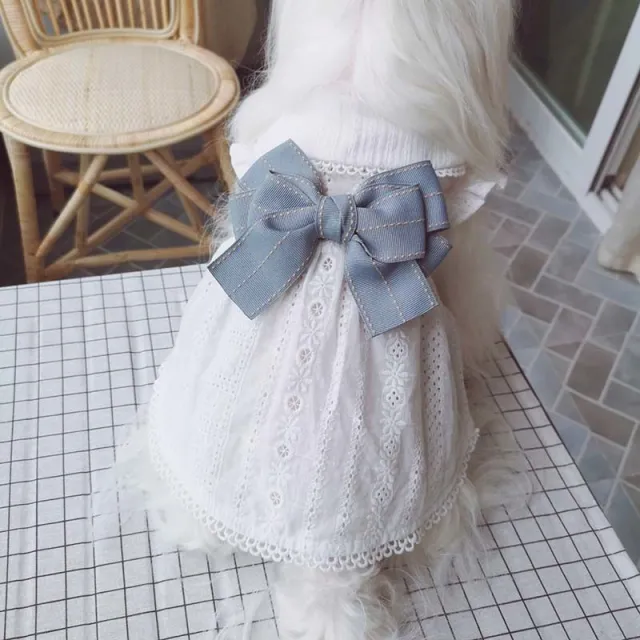 Summer Pet Cotton Little White Dress Cave Skirt - Shop at LoveMi