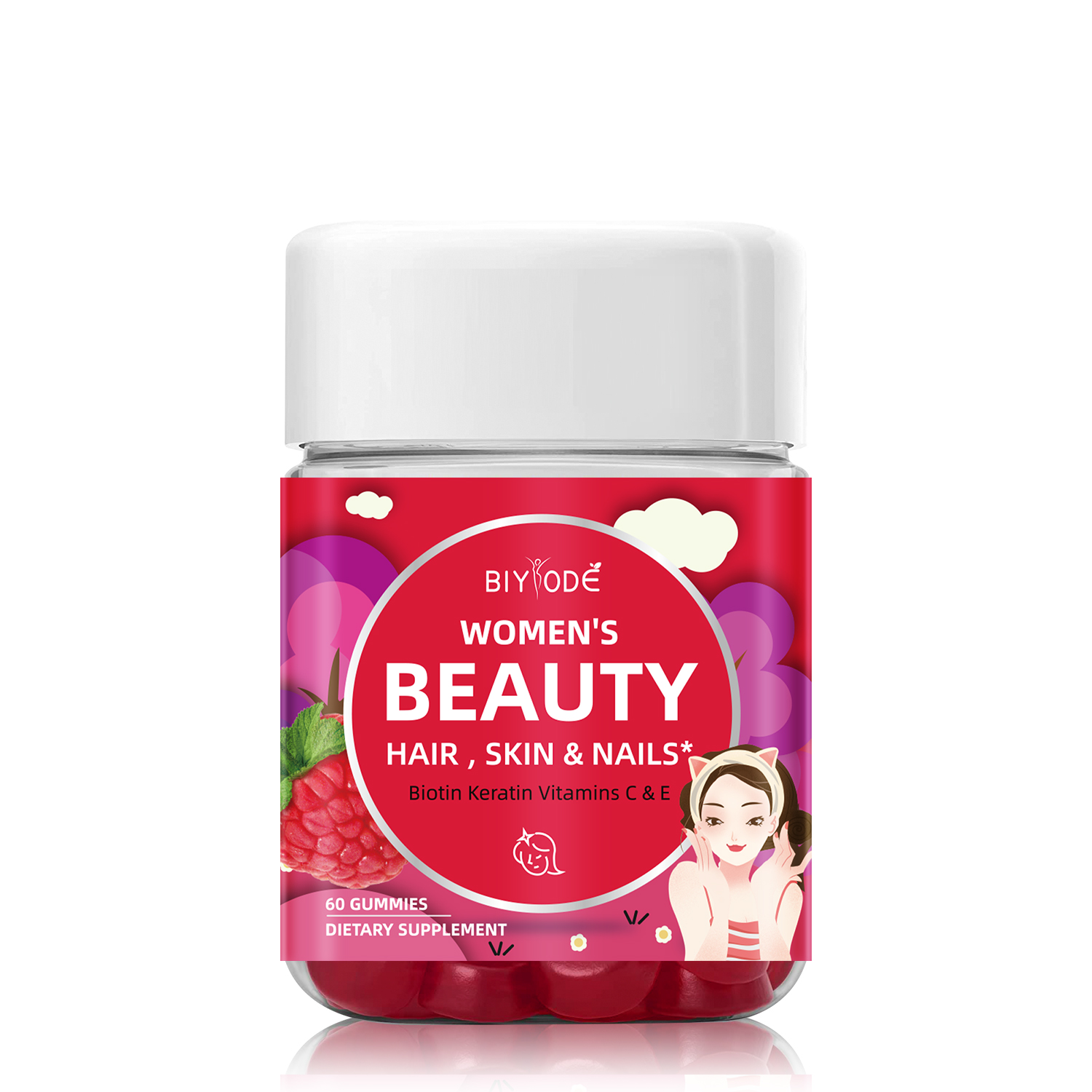 Biyode Biotin Hair Growth Beauty Gummies Hair Skin Nails Supplement Customized - Shop at LoveMi