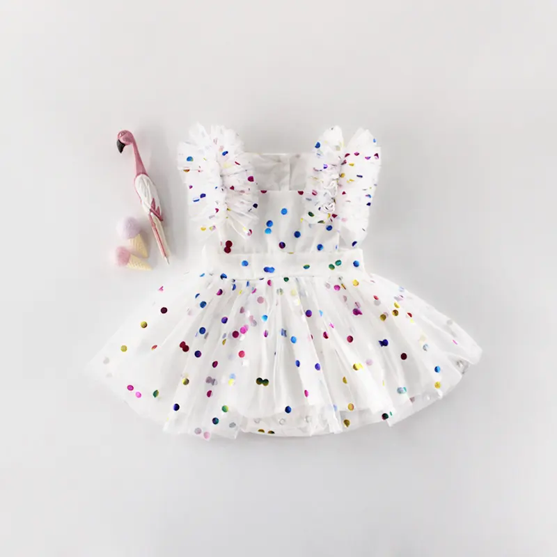 Summer Girls Baby Hundred Days Clothes Hot Printing Mesh