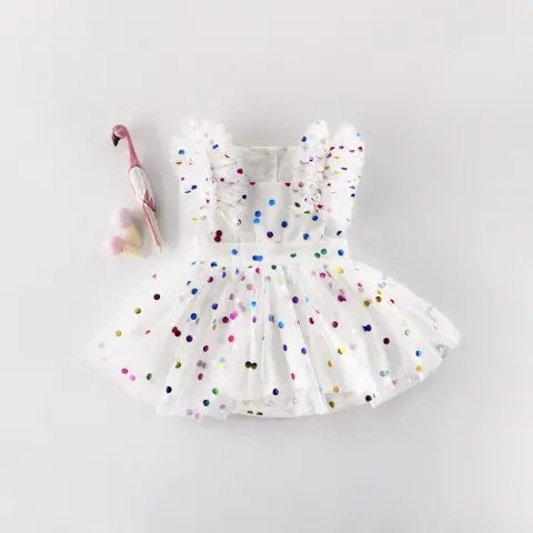 Summer Girls Baby Hundred Days Clothes Hot Printing Mesh