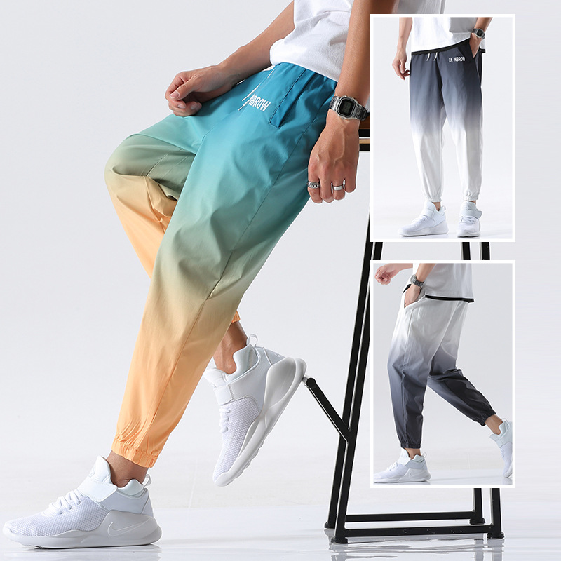 Title 1, Mens Oversized Gradient Cropped Trousers Moder...