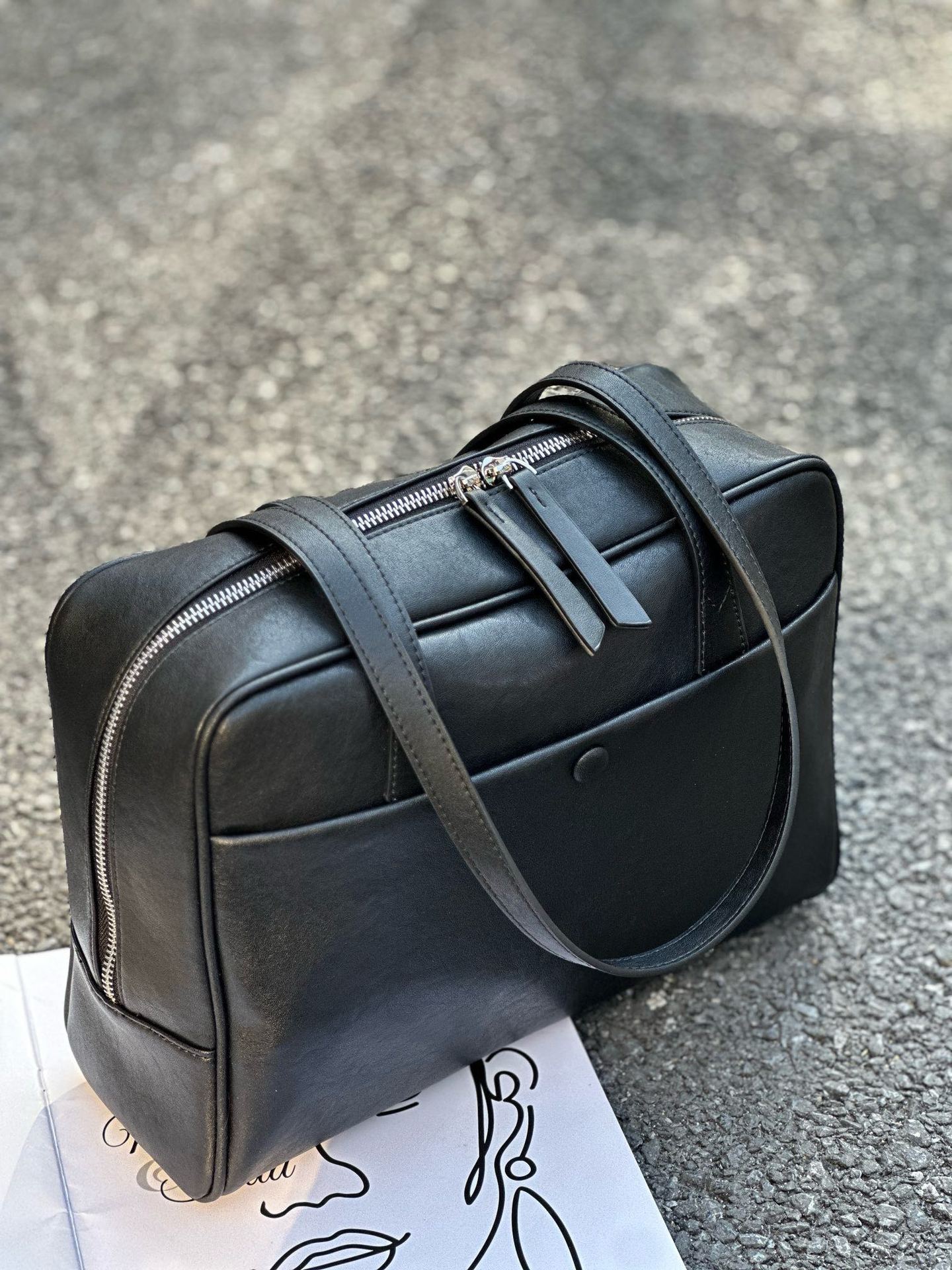 New European And American Style Vintage Genuine Leather Women's Bag, Large Capacity Commuter Vegetable-tanned Cowhide Underarm Shoulder Bag 4