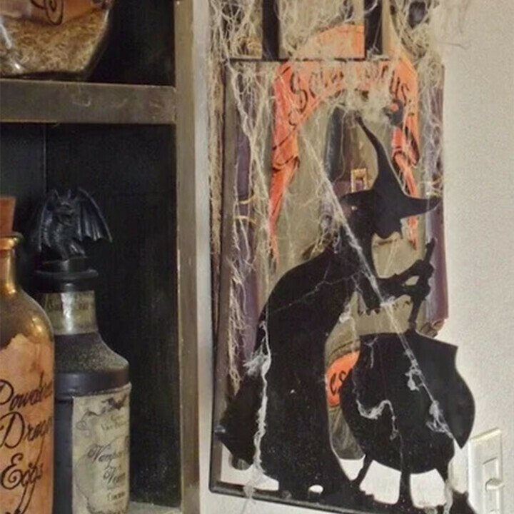Panneau mural en fer sorcière et chaudron Halloween 5