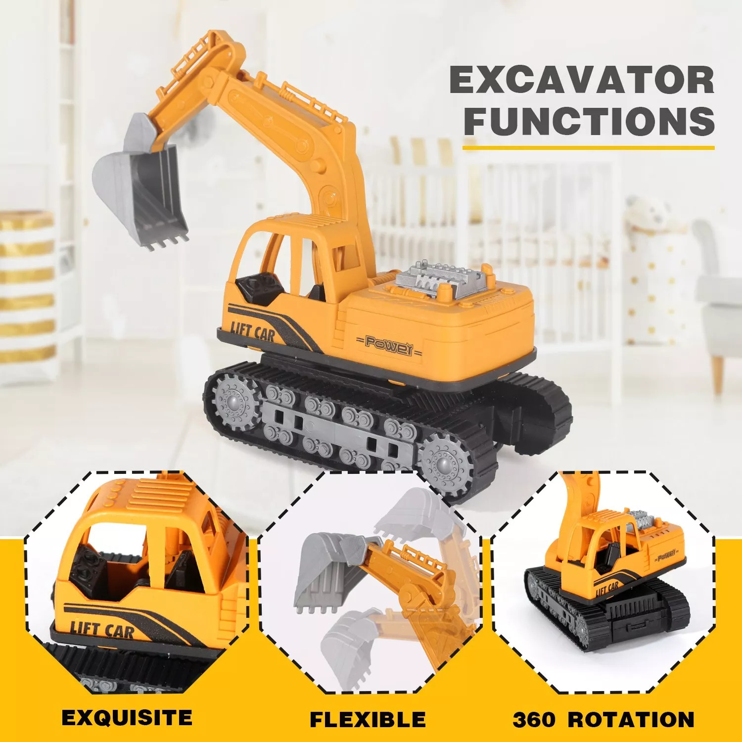 Jiakora  Construction Vehicles Toys Set With 32 27 Inches Play Mat,Toy Gift Kid 2