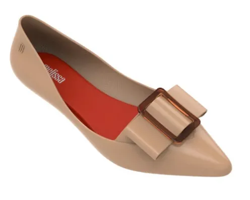 Ladies Simple Pointed Square Knot Shoes Khaki - Shop at LoveMi