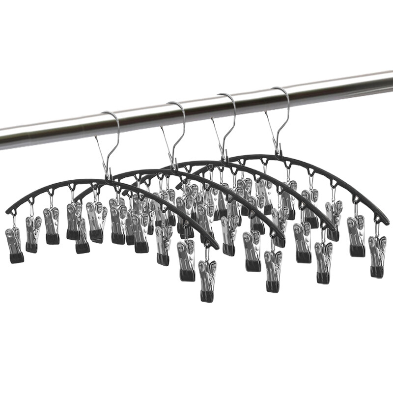2X Stainless Steel Hanger With 10 Clips A Space-Saving Organizer For Closet M — image 6
