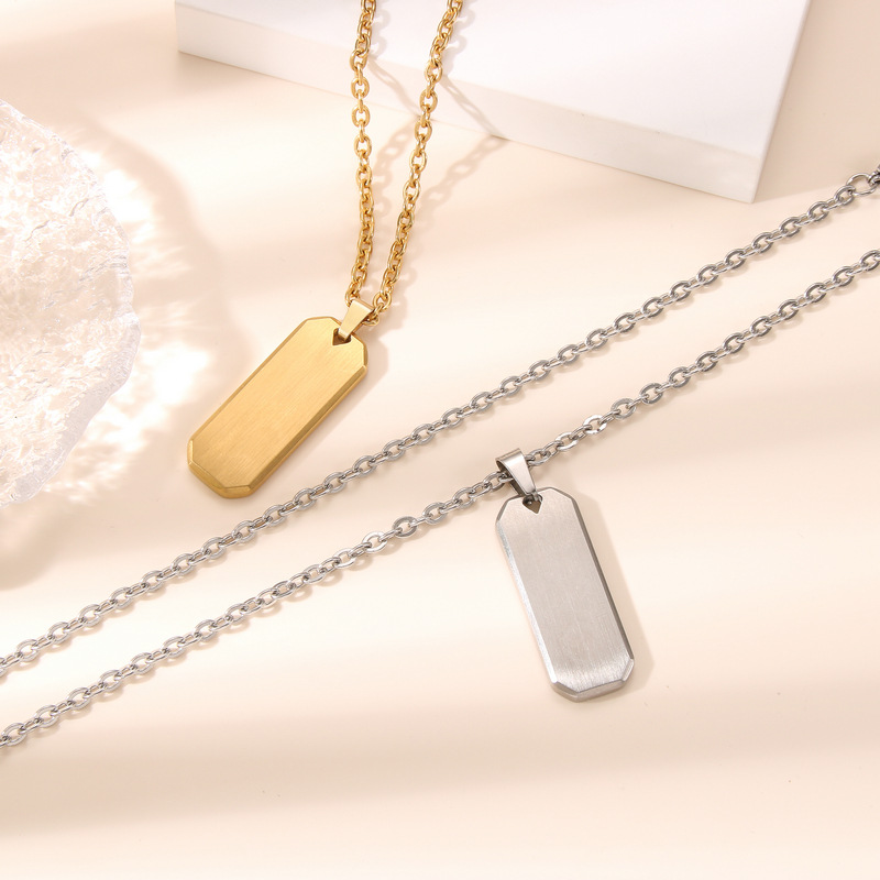 Trendy Personality Mirror Stainless Steel Geometric Necklace