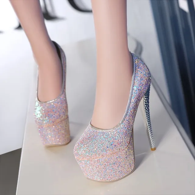 16CM Hate Tiangao Nightclub Stiletto All match Night Pu High Heels Pink - Shop at LoveMi