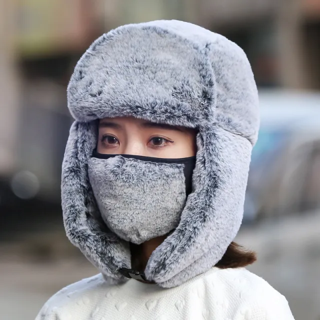 Winter Dust proof And Warm Women With Masks And Hats Black And White - Shop at LoveMi