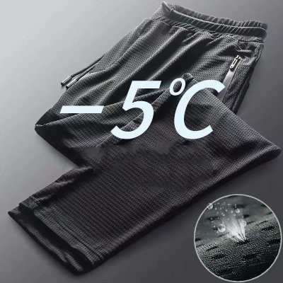 Summer Thin Ice Mesh Easy Drying Pants Stretch Pants