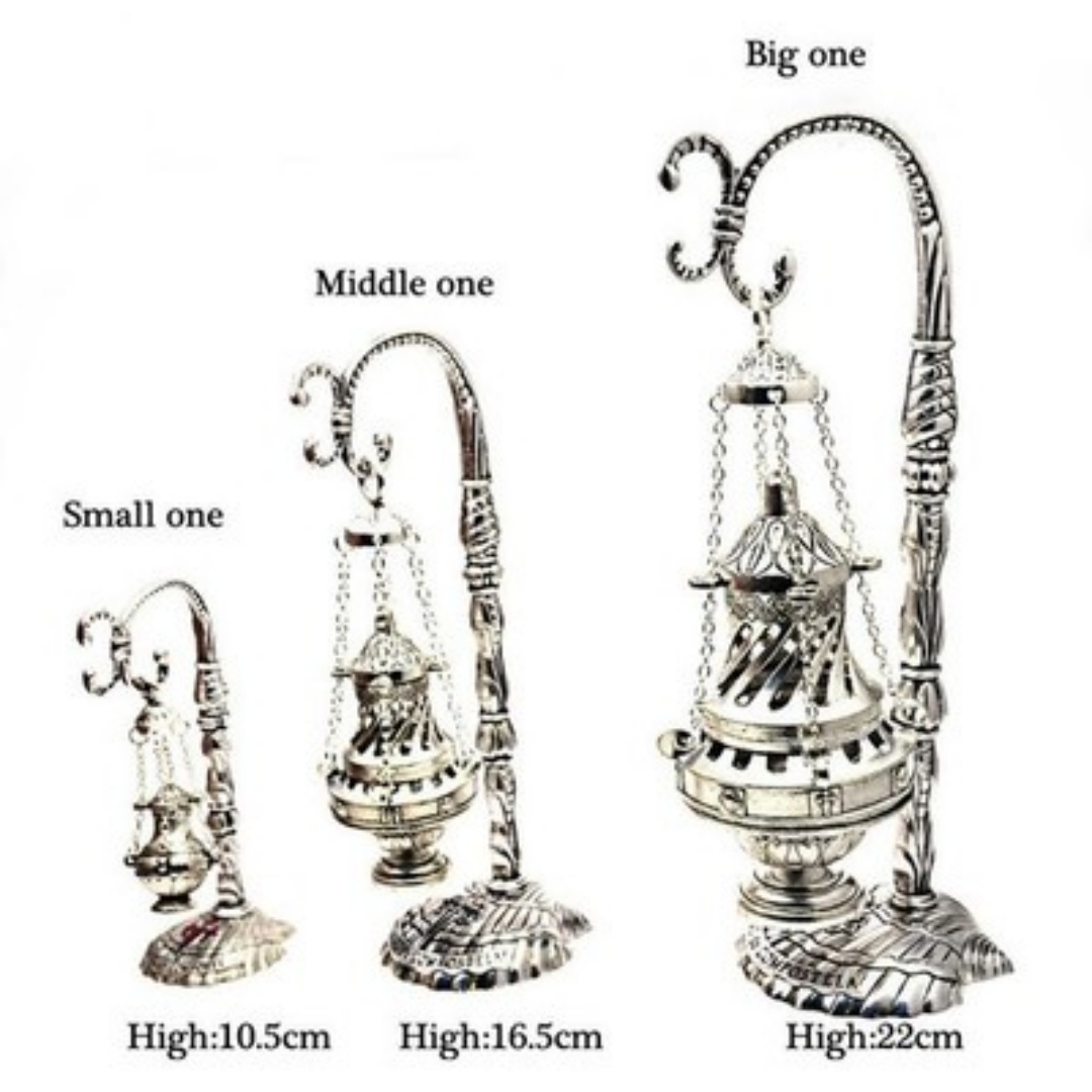 Baosity Ornate Catholic Church Hanging Censer, Charcoal Incense Burner — image 2