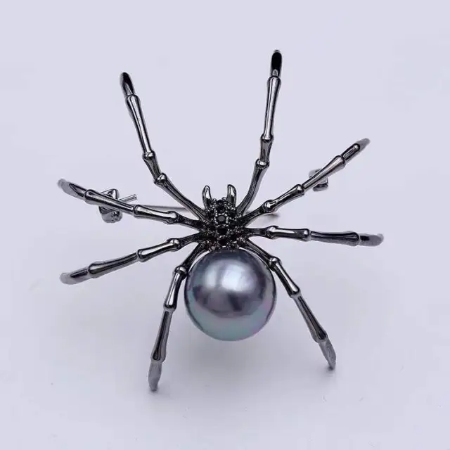 Spider Pearl Large Brooch Buckle For Light Protection Black - Shop at LoveMi