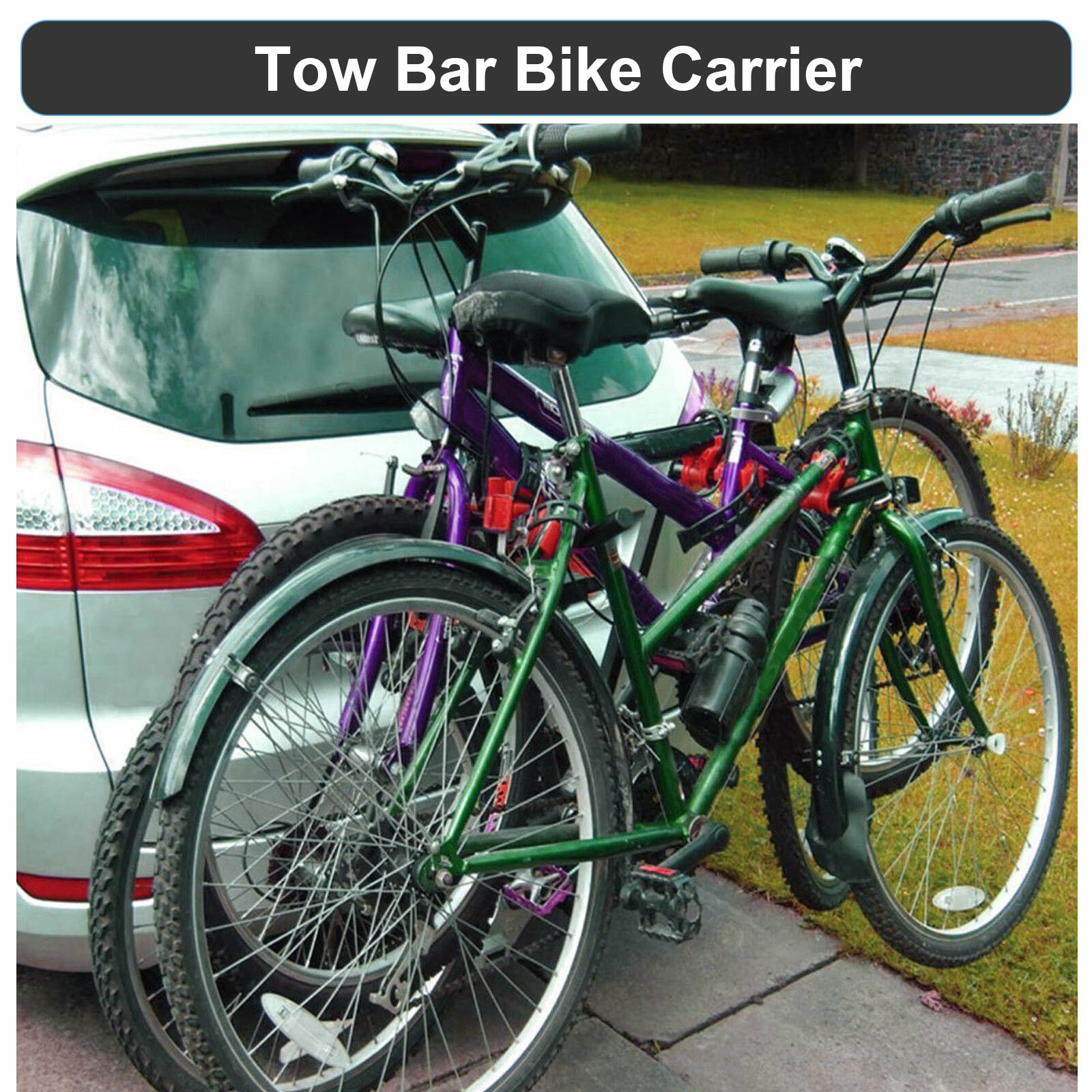 Heavy Duty 3 Bicycle Rear Tow Bar Bike Car Cycle Carrier
