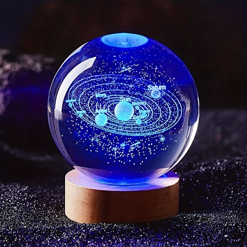 3D Inner Carving Luminous Crystal Ball Colorful Gradient Small Night Lamp Home Decorations Gifts Selection