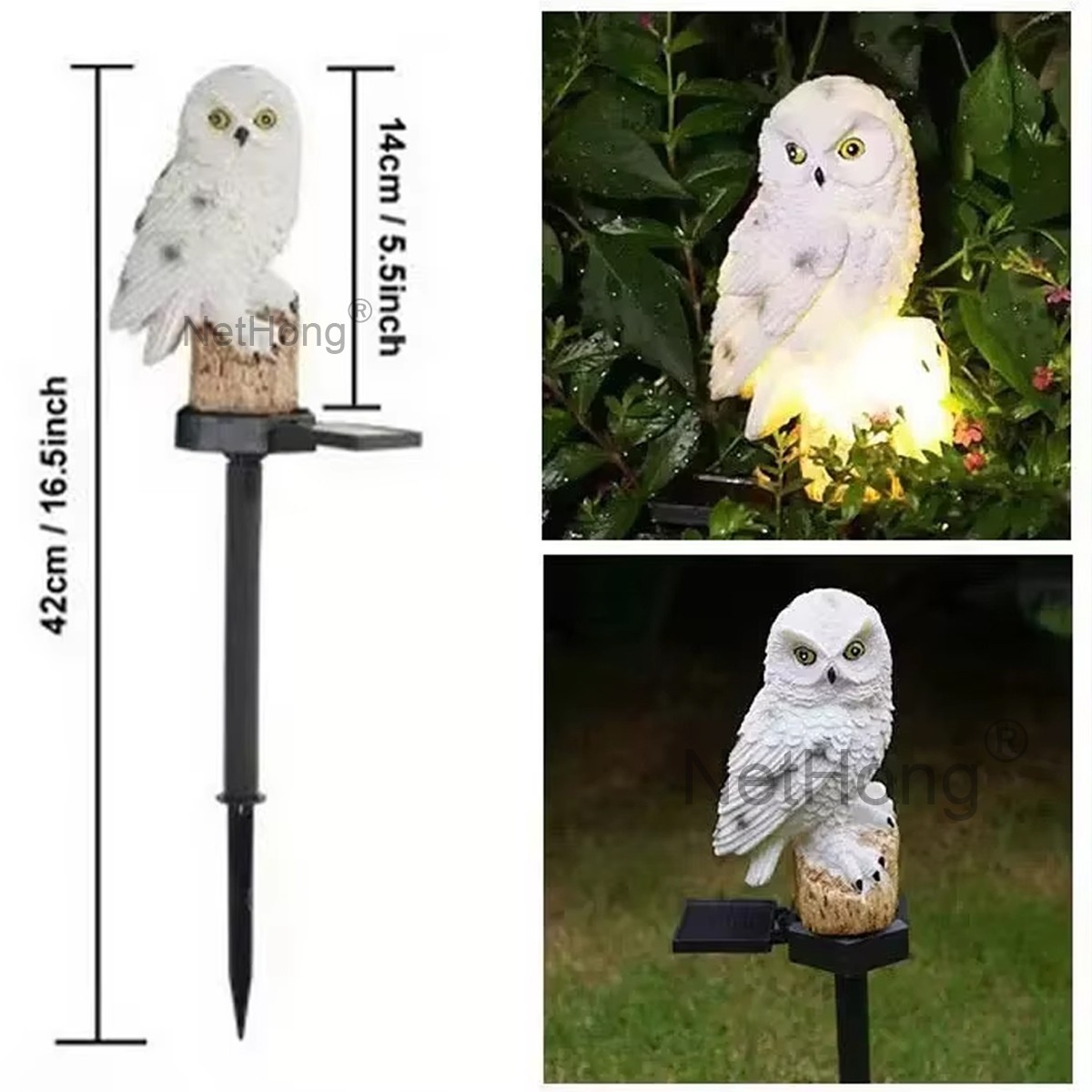 Solar Owl Garden Light Outdoor Waterproof LED Lawn Lamp For Pathway Yard Patio — image 12