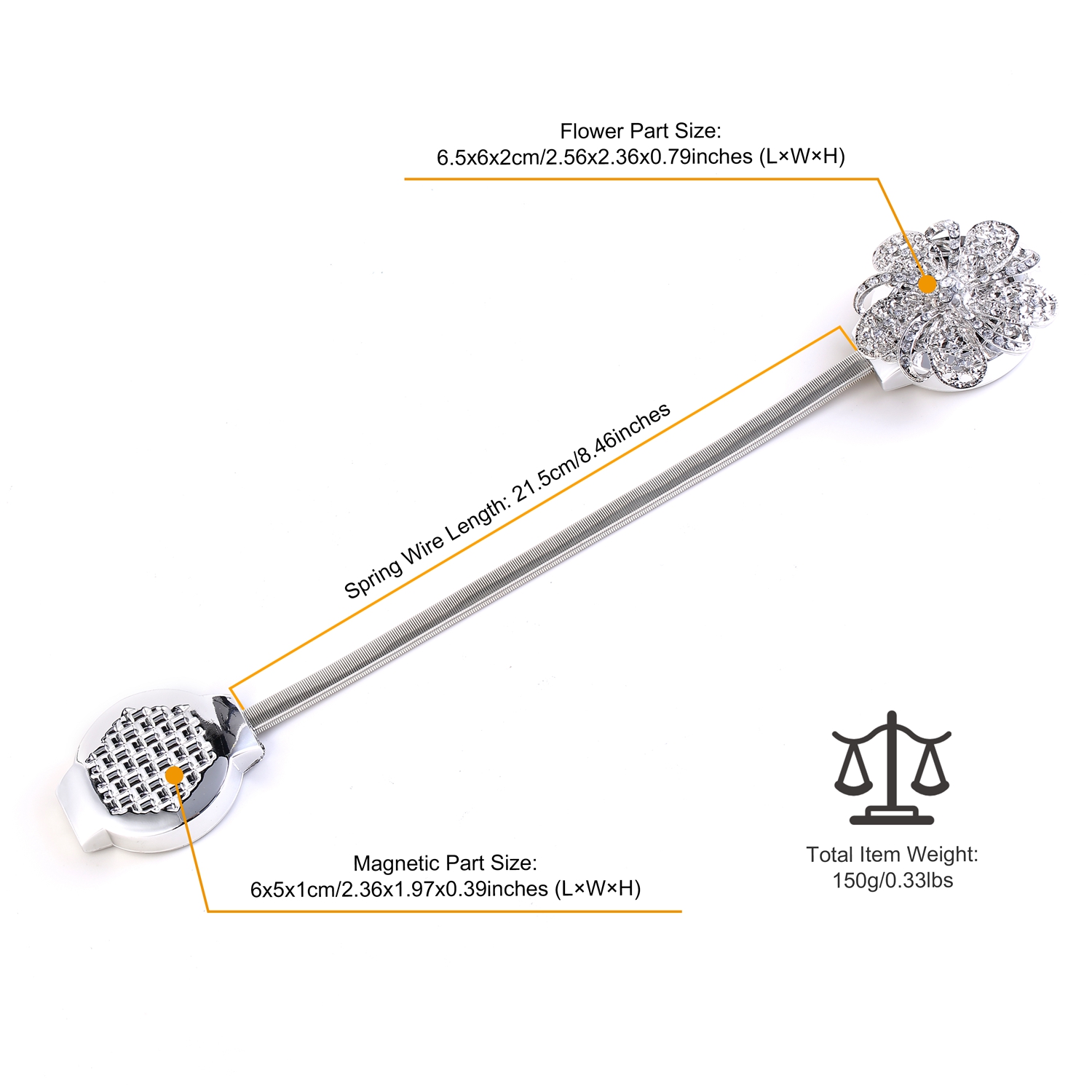 2 Packs Magnetic Curtain Tiebacks Extendable Floral Drape Holder Decorative Window Hangings Clip For Living Room Restaurant Apartment