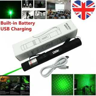 USB Rechargeable Green Laser Pointer Pen Light 990Miles 532NM Astronomy Visible Beam Light 1mw Flashlight Torch
