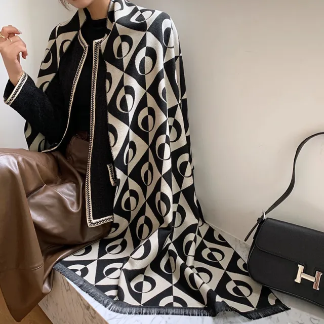 Street Geometric Imitation Cashmere Shawl Scarf Women 13 Style - Shop at LoveMi