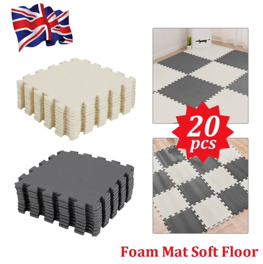 20 Large Soft Foam EVA Kids Floor Mat Jigsaw Tiles Interlocking Garden Play Mats — image 2