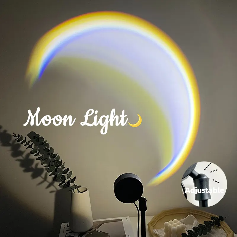 INS USB Moon Lamp LED Rainbow Neon Night Sunset