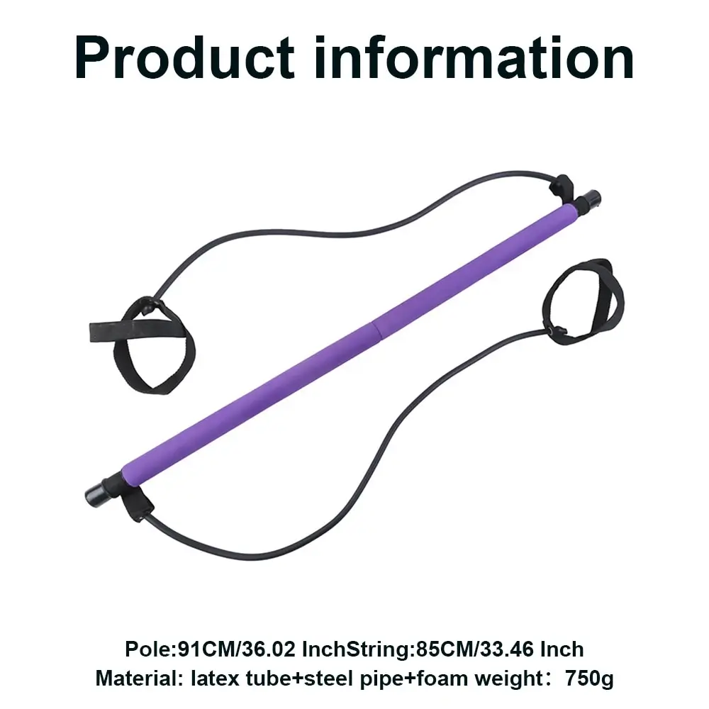 Multifunctional Pilates Stick With Resistance Band For Body Shaping image 5