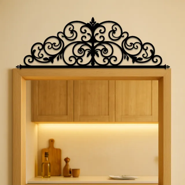 Art Deco Metal Iris Scroll Wall Hanging Must Have Indoor Decor 20 inch Look At The Picture - Shop at LoveMi