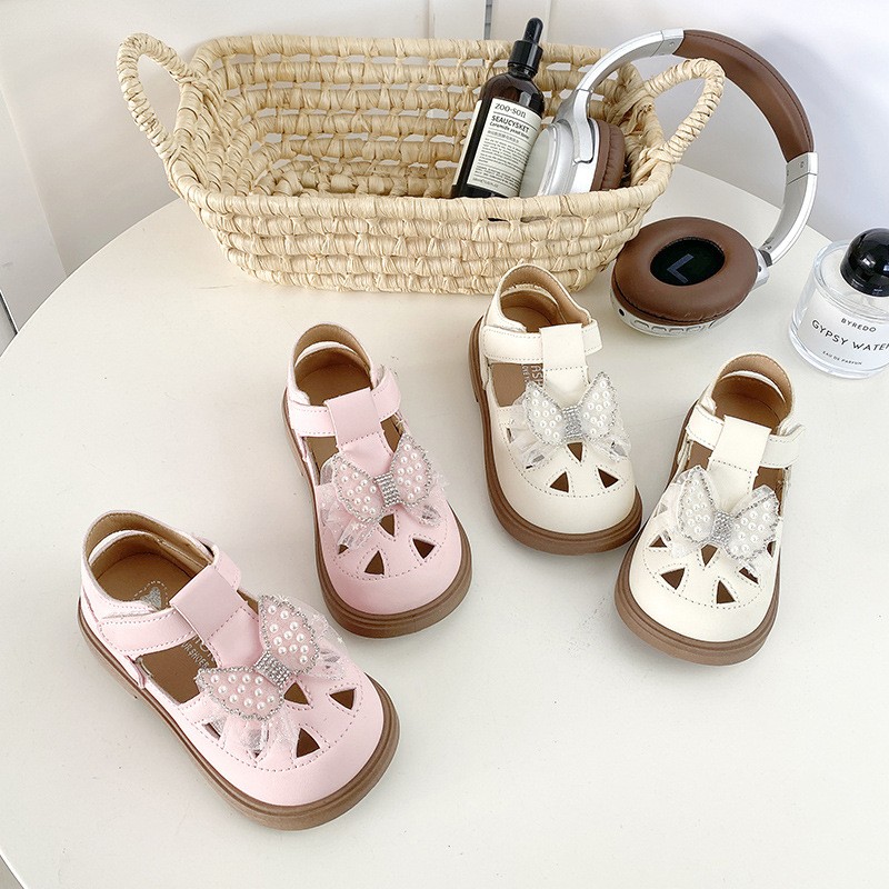 2026 New Summer Girls Princess Shoes, Fashion Kids Bow Sandals, Soft Sole Closed-Toe Summer Sandals For Baby Girls