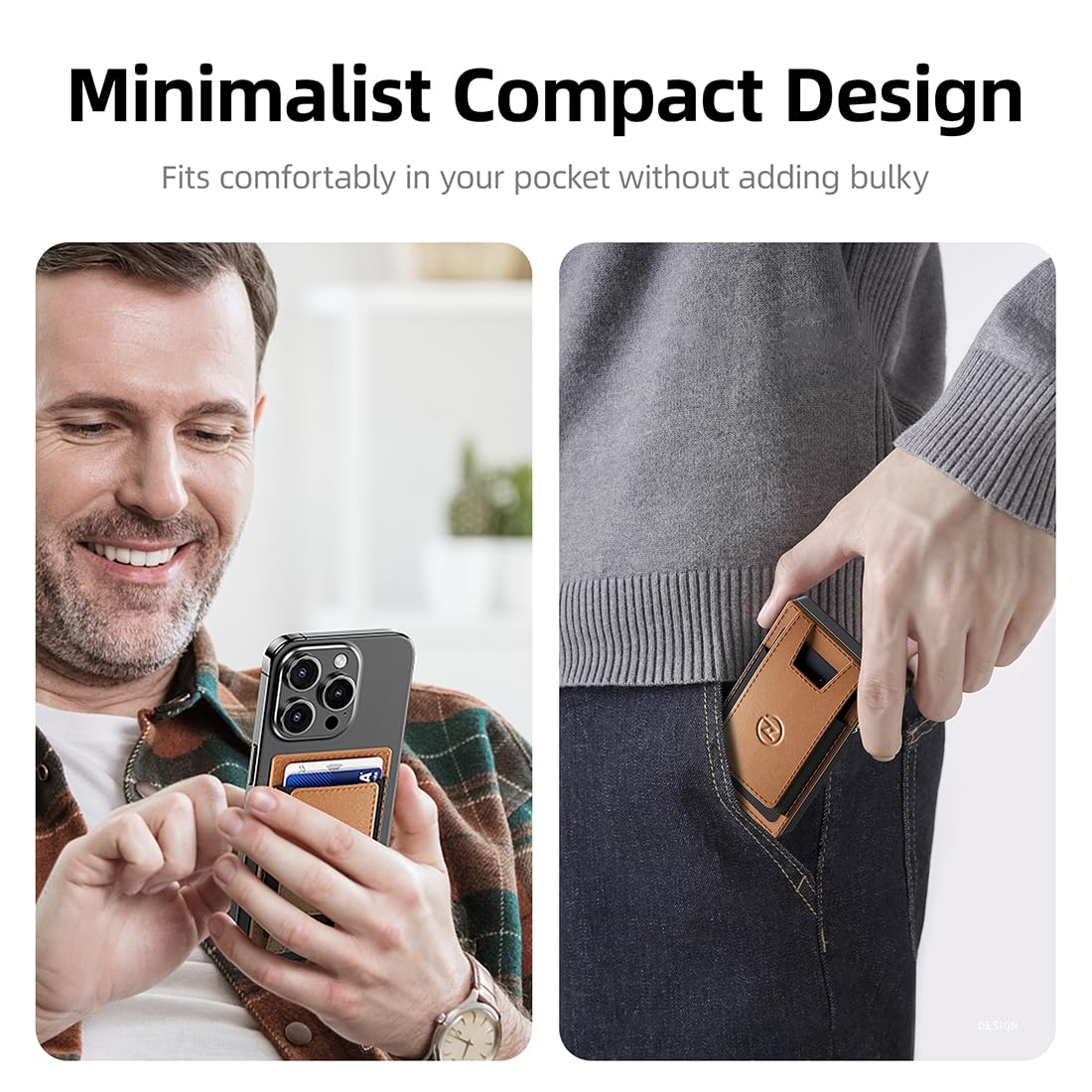 Wallet For Men, 2 In 1 Smart Wallet With Up Card Holder,RFID Blocking Minimalist Leather Wallet Slim Magsafe Wallet