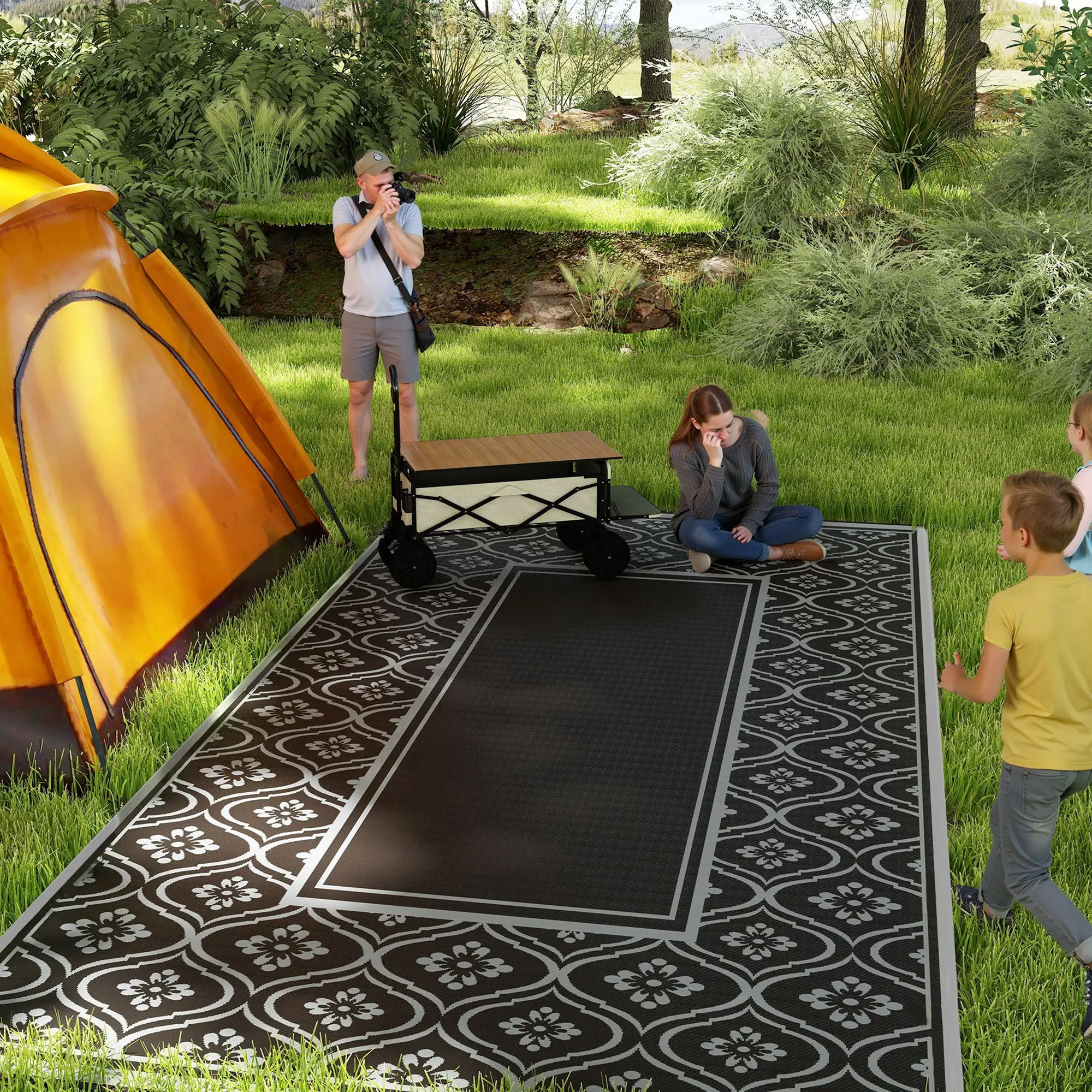 Reversible Outdoor Rug, Waterproof Plastic Straw