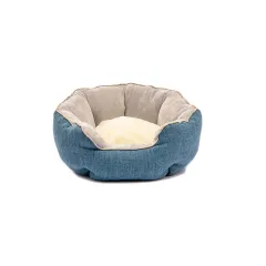 Pet Bed Warm Winter Bed Dog Cat Bed Soft Wool Point Design Pet Nest With Removable Mats Octagonal Shape Kennel Cat Dog Sofa Bed - Blue - View 1