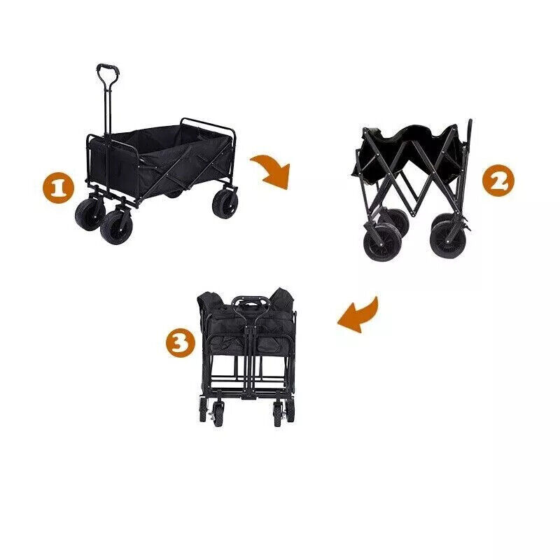 Large Foldable Outdoor Garden Beach Camping Trolley Cart 4 Wheel UK 3