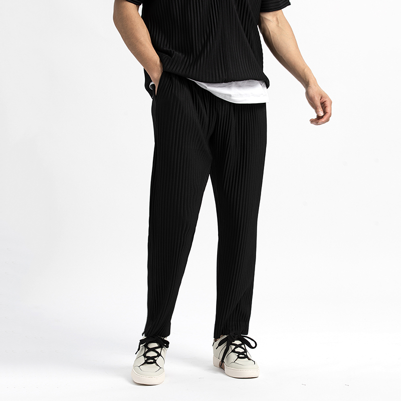 Men's Summer Loose Casual Pleated Wide Leg Pants