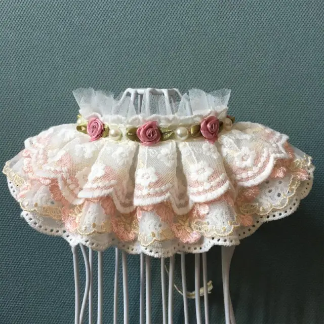 Cotton Lace Adjustable Bib Vip Bow Pink - Shop at LoveMi