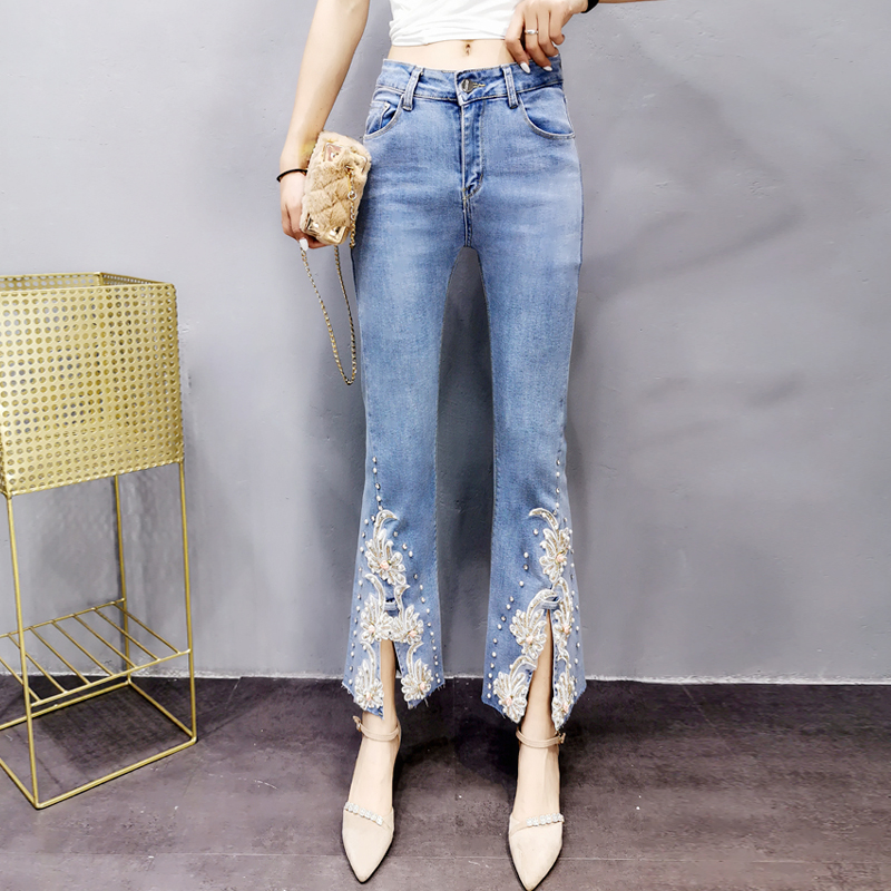 Beaded Flared Pants Slim Korean Version Was Thin Summer New Style