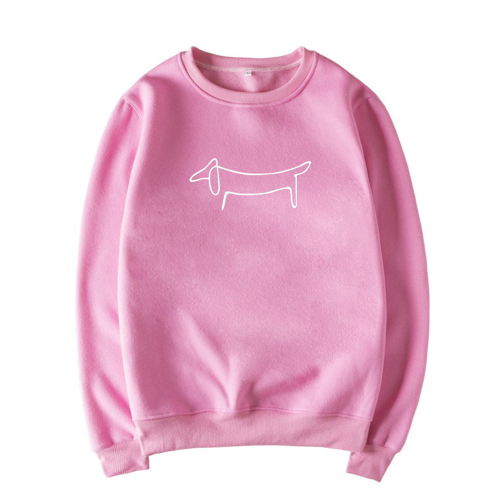 Title 5, Dachshund pattern round neck plus velvet sweats...