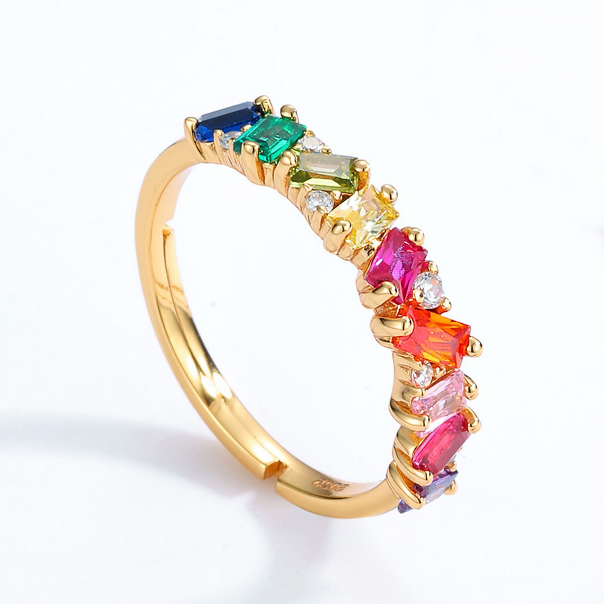 Rainbow Zircon Rings Are Fashionable In Europe And America