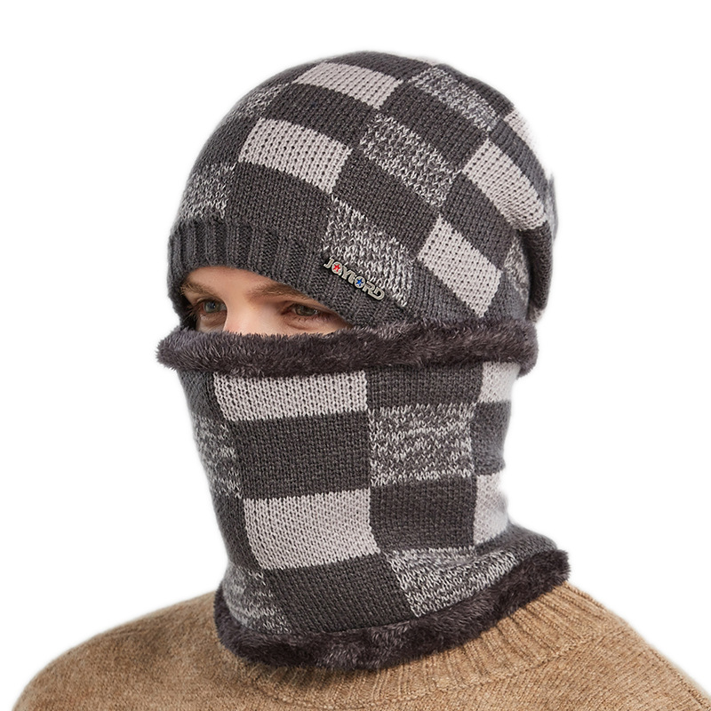 Winter Hat Pullover Bib Suit Plus Fluffy Thread — foto 3