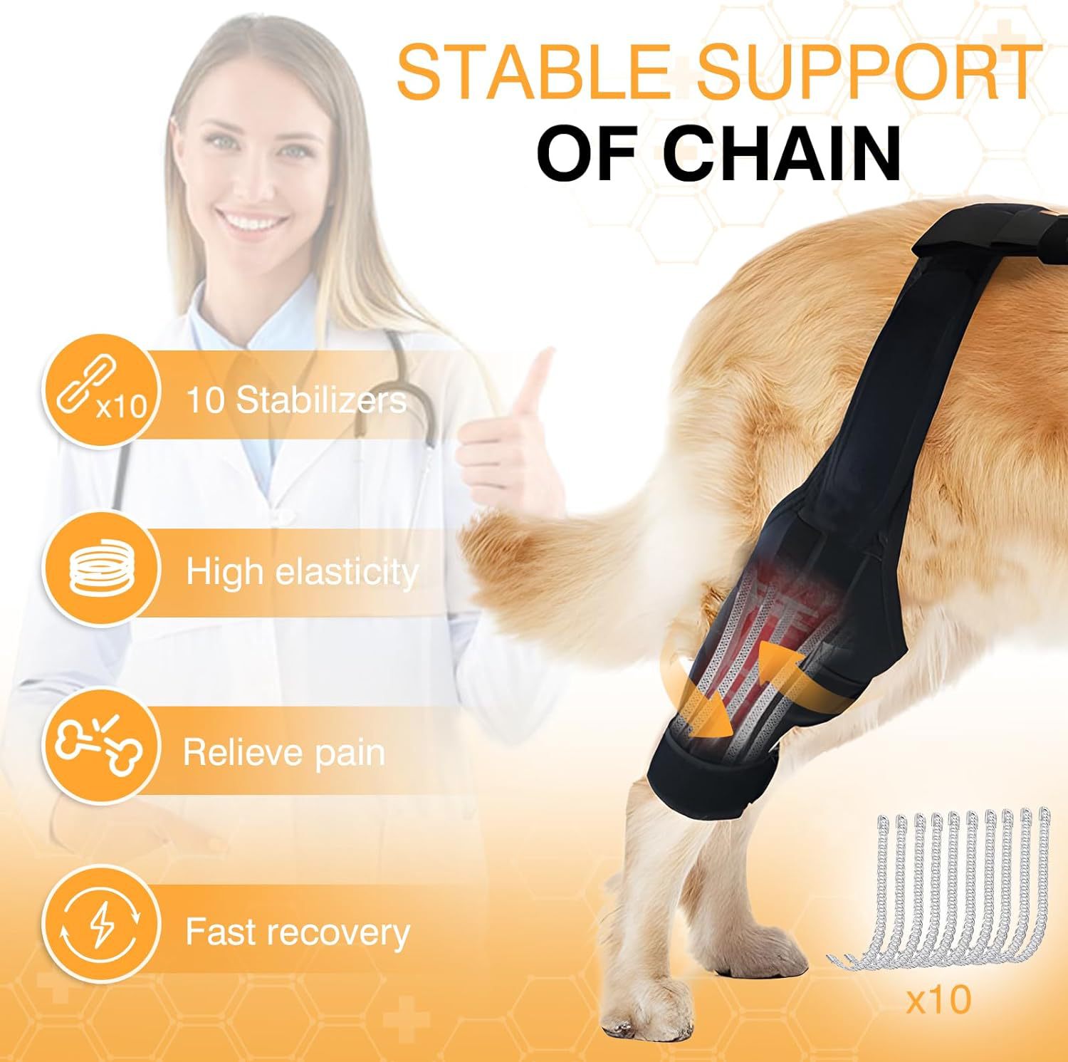 Title 2, Leg Protector For Dogs Knee Brace Auxiliary Bel...