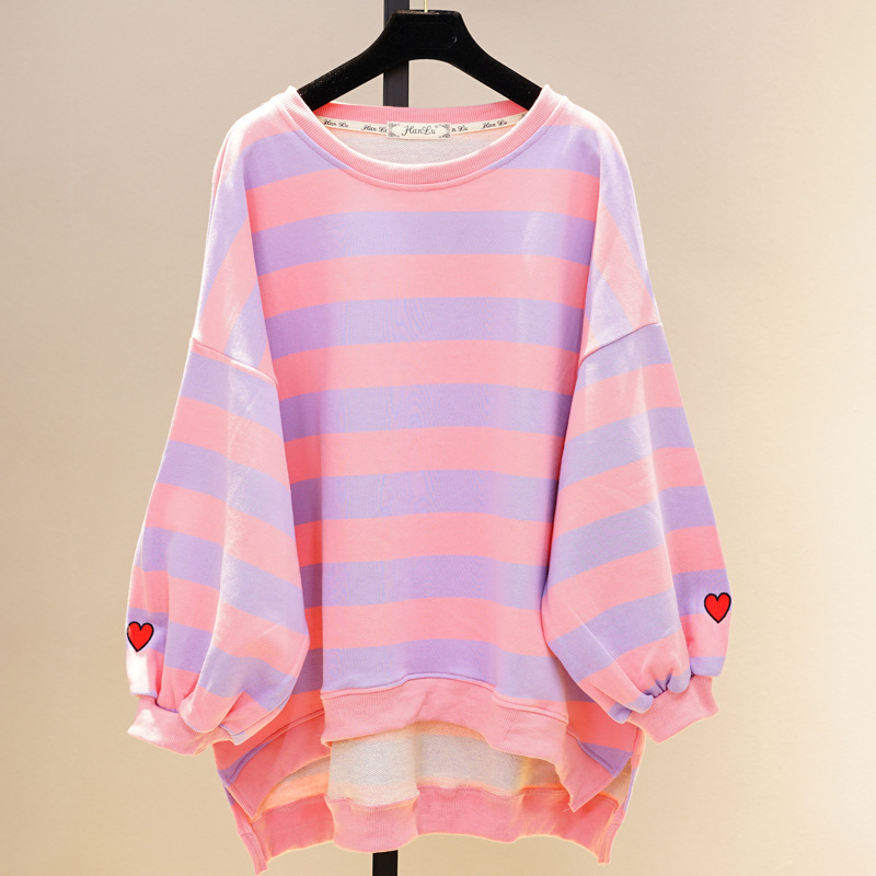 Korean Version Loose Large Striped Sweater