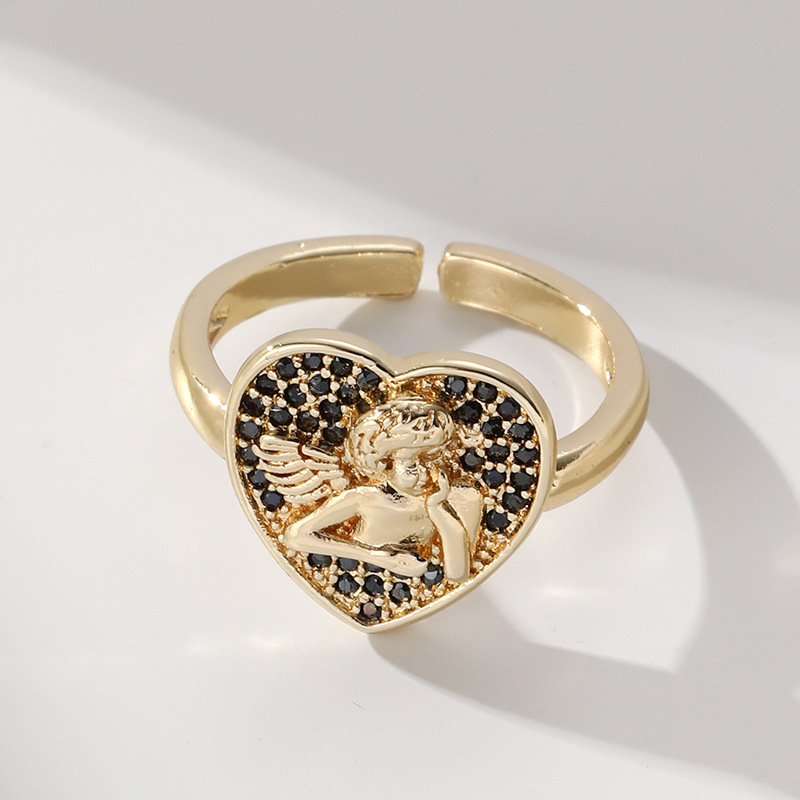 Title 4, Koper vergulde 18k goud micro-set zirkon ring. ...