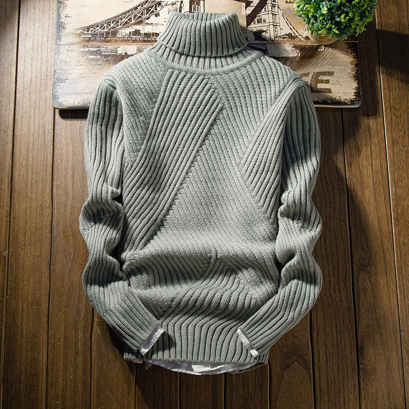 Title 5, Pure color youth thickened raw sweater