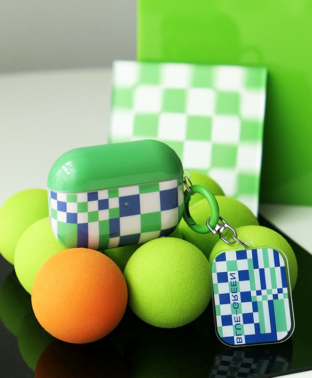 Green Grid Wireless Earphone Soft Cover - Image 3