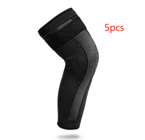 Knitted Nylon Extended Warm Knee Pads for Basketball and Football – Black, XL, 2PCS