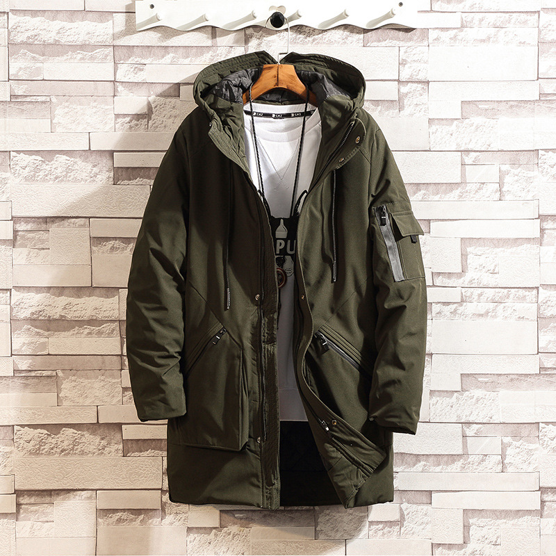 Men's Loose Fit Hooded Mid-length Coat Trendy Ins Plus